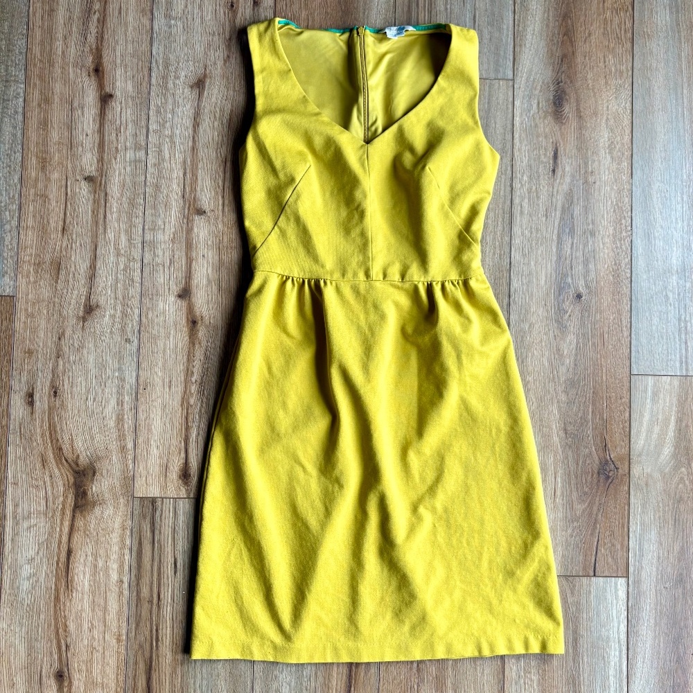 BODEN Sarah Ponte Women’s Yellow Knit Dress Size 6L